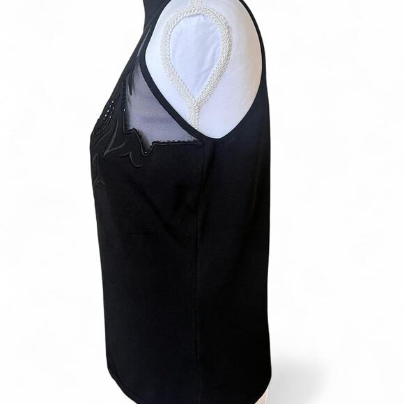 Cache Black Mesh Flame Appliqué Halter Top – Y2K / Evening / Clubwear - Picture 3 of 8